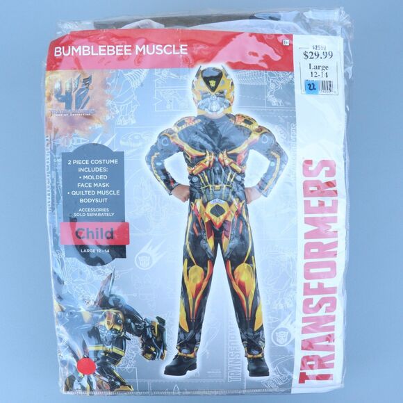 Transformers Bumblebee Muscle Costume Child Size Large 12-14 - Picture 1 of 4